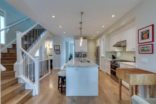 2018B 26A Street Sw, Calgary, AB - Indoor Photo Showing Kitchen With Double Sink With Upgraded Kitchen