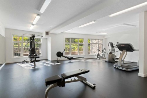 227-15 Aspenmont Heights Sw, Calgary, AB - Indoor Photo Showing Gym Room