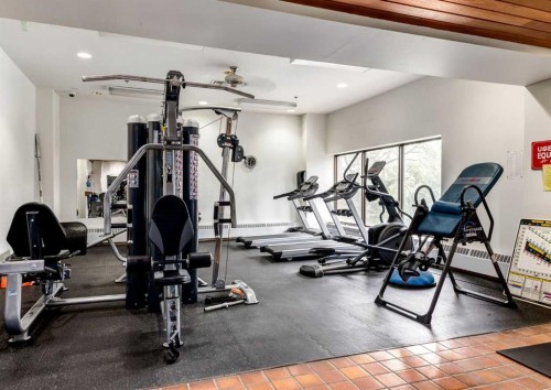 308-8604 48 Avenue Nw, Calgary, AB - Indoor Photo Showing Gym Room