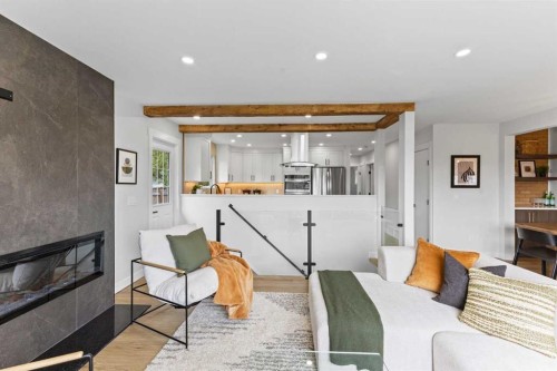 611 Agate Crescent Se, Calgary, AB - Indoor With Fireplace