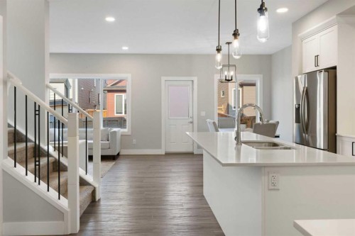 53 Savanna Heath Ne, Calgary, AB - Indoor Photo Showing Kitchen With Double Sink With Upgraded Kitchen