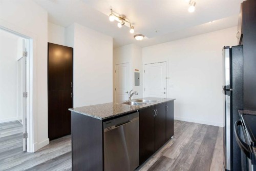 6508-11811 Lake Fraser Drive Se, Calgary, AB - Indoor Photo Showing Kitchen With Double Sink
