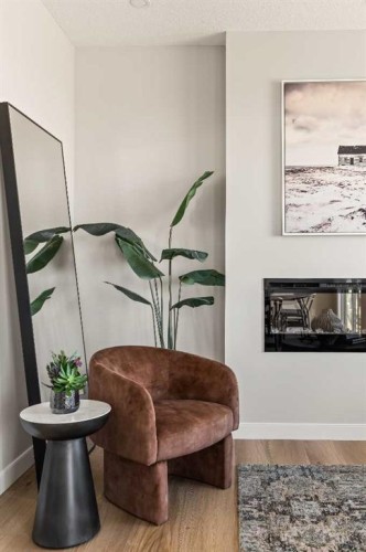 1168 Iron Ridge Avenue, Crossfield, AB - Indoor With Fireplace