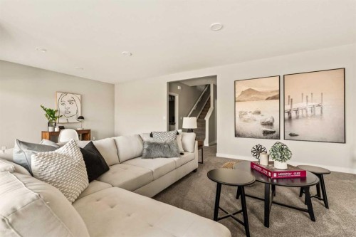 1168 Iron Ridge Avenue, Crossfield, AB - Indoor Photo Showing Living Room