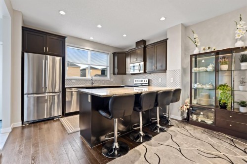 14 Red Embers Crescent Ne, Calgary, AB - Indoor Photo Showing Kitchen With Stainless Steel Kitchen With Upgraded Kitchen