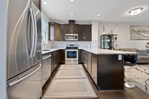 14 Red Embers Crescent Ne, Calgary, AB - Indoor Photo Showing Kitchen With Stainless Steel Kitchen With Upgraded Kitchen