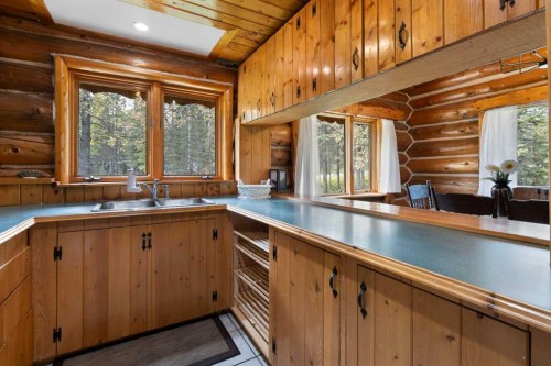 4-29415 Range Road 52, Rural Mountain View County, AB - Indoor Photo Showing Kitchen With Double Sink