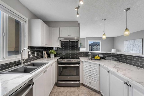 8328-304 Mackenzie Way Sw, Airdrie, AB - Indoor Photo Showing Kitchen With Double Sink With Upgraded Kitchen
