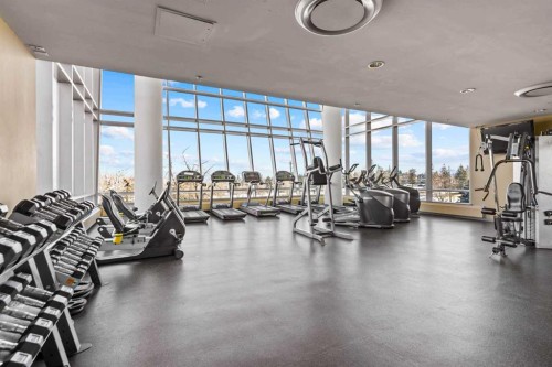 407-55 Spruce Place Sw, Calgary, AB - Indoor Photo Showing Gym Room
