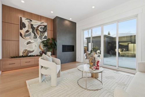 1321 10 Avenue Se, Calgary, AB - Indoor Photo Showing Other Room With Fireplace