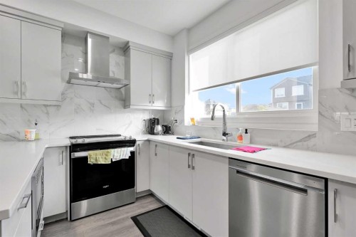 117 Ambleton Drive Nw, Calgary, AB - Indoor Photo Showing Kitchen With Stainless Steel Kitchen