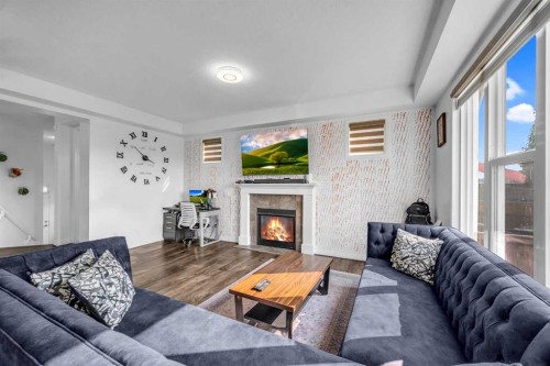 21 Cityscape Place Ne, Calgary, AB - Indoor Photo Showing Living Room With Fireplace