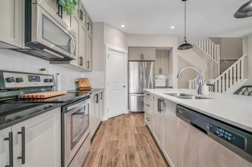 593 Nolan Hill Boulevard Nw, Calgary, AB - Indoor Photo Showing Kitchen With Double Sink With Upgraded Kitchen