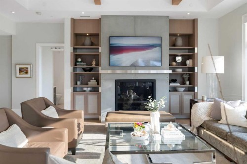 302-3030 17 Street Sw, Calgary, AB - Indoor Photo Showing Living Room With Fireplace