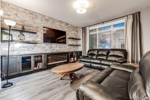 515 Skyview Ranch Grove Ne, Calgary, AB - Indoor Photo Showing Living Room With Fireplace