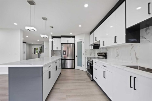 81 Saddlecrest Green Ne, Calgary, AB - Indoor Photo Showing Kitchen With Stainless Steel Kitchen With Upgraded Kitchen