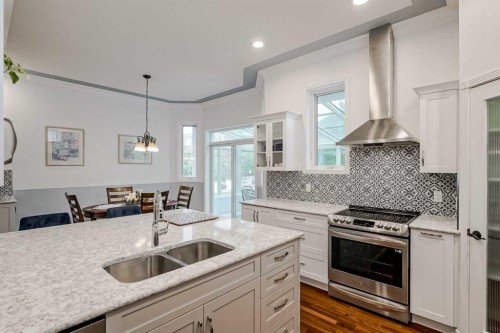 47 Rockywood Circle Nw, Calgary, AB - Indoor Photo Showing Kitchen With Double Sink With Upgraded Kitchen