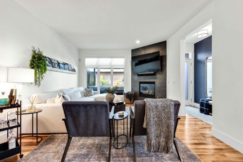 3015 26 Street Sw, Calgary, AB - Indoor Photo Showing Dining Room With Fireplace