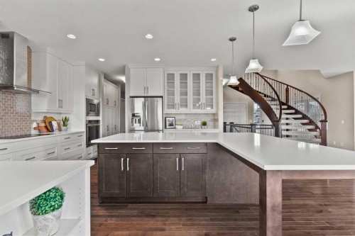 102 Ranch Road, Okotoks, AB - Indoor Photo Showing Kitchen With Upgraded Kitchen