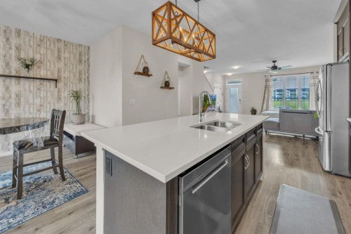 145 Red Sky Way Ne, Calgary, AB - Indoor Photo Showing Kitchen With Double Sink
