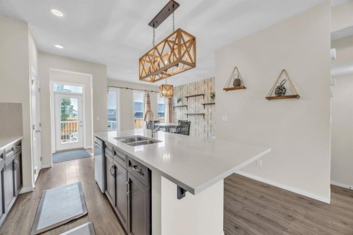 145 Red Sky Way Ne, Calgary, AB - Indoor Photo Showing Kitchen With Double Sink