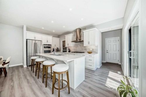 1941 Mahogany Boulevard Se, Calgary, AB - Indoor Photo Showing Kitchen With Upgraded Kitchen
