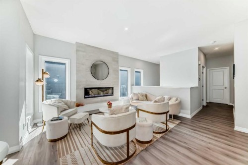 1941 Mahogany Boulevard Se, Calgary, AB - Indoor With Fireplace