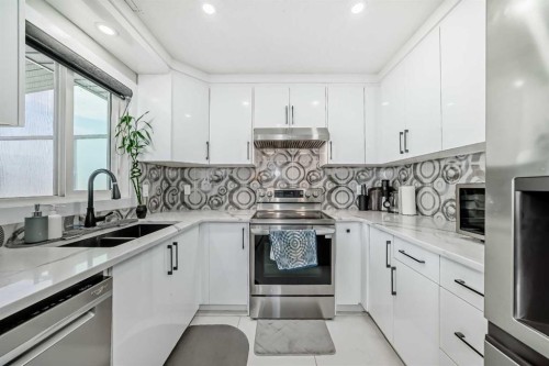 49 Taravista Way Ne, Calgary, AB - Indoor Photo Showing Kitchen With Double Sink With Upgraded Kitchen