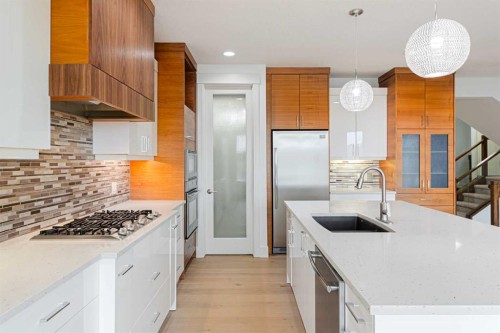 74 Chaparral Valley Square Se, Calgary, AB - Indoor Photo Showing Kitchen With Upgraded Kitchen