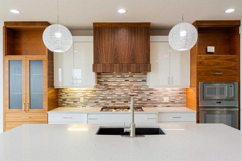 74 Chaparral Valley Square Se, Calgary, AB - Indoor Photo Showing Kitchen With Upgraded Kitchen