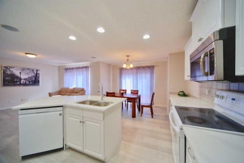 133 Panamount Court Nw, Calgary, AB - Indoor Photo Showing Kitchen With Double Sink