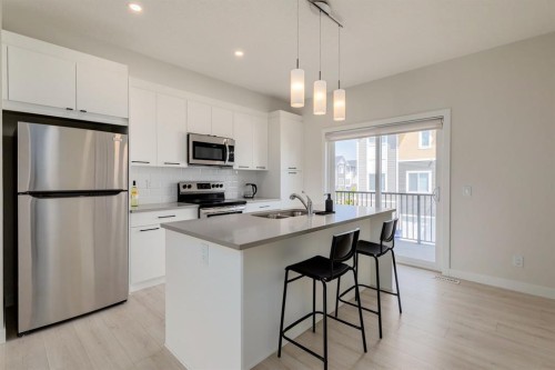 536 Canals Crossing Sw, Airdrie, AB - Indoor Photo Showing Kitchen With Stainless Steel Kitchen