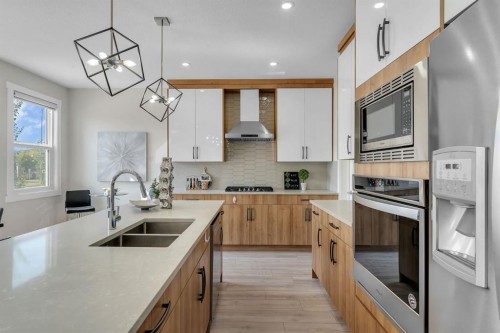 229 Walgrove Terrace Se, Calgary, AB - Indoor Photo Showing Kitchen With Double Sink With Upgraded Kitchen