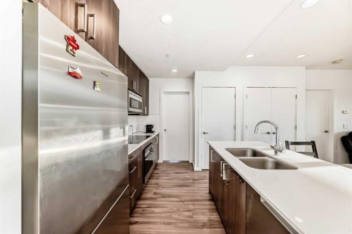 102-1629 38 Street Sw, Calgary, AB - Indoor Photo Showing Kitchen With Double Sink With Upgraded Kitchen