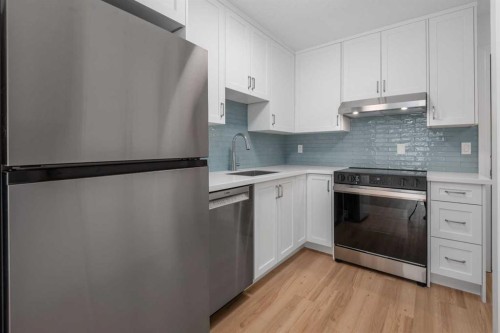 202-611 67 Avenue Sw, Calgary, AB - Indoor Photo Showing Kitchen With Upgraded Kitchen