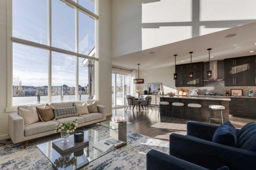 161 Kingsmere Cove Se, Airdrie, AB - Indoor Photo Showing Living Room