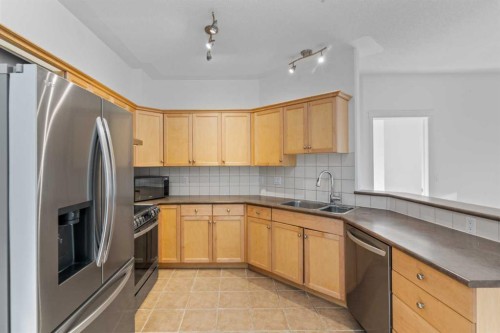 303-2416 Erlton Street Sw, Calgary, AB - Indoor Photo Showing Kitchen With Stainless Steel Kitchen With Double Sink