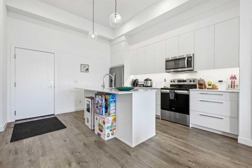 3121-60 Skyview Ranch Road Ne, Calgary, AB - Indoor Photo Showing Kitchen With Stainless Steel Kitchen With Upgraded Kitchen