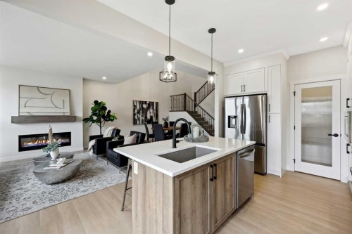 43 Versant View Sw, Calgary, AB - Indoor Photo Showing Kitchen With Upgraded Kitchen