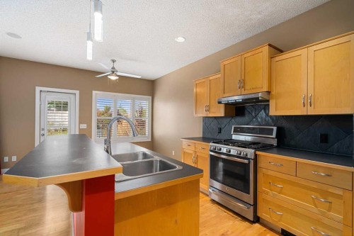 78 New Brighton Manor Se, Calgary, AB - Indoor Photo Showing Kitchen With Double Sink