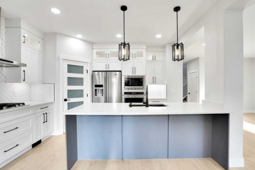 72 Panamount Manor Nw, Calgary, AB - Indoor Photo Showing Kitchen With Stainless Steel Kitchen With Upgraded Kitchen