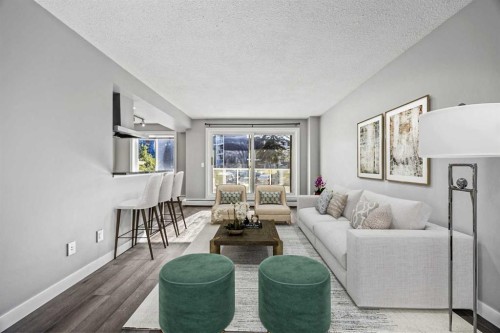 204-4455D Greenview Drive Ne, Calgary, AB - Indoor Photo Showing Living Room