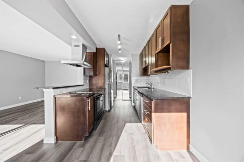 204-4455D Greenview Drive Ne, Calgary, AB - Indoor Photo Showing Kitchen