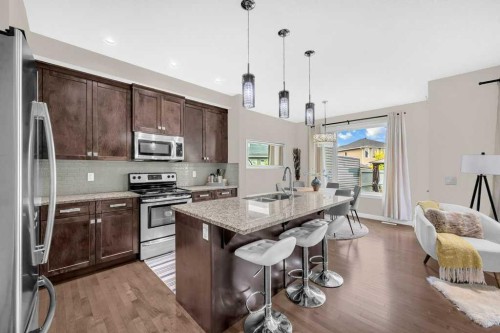 54 Redstone Mews Ne, Calgary, AB - Indoor Photo Showing Kitchen With Stainless Steel Kitchen With Double Sink With Upgraded Kitchen