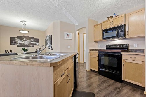 104-15 Everridge Square Sw, Calgary, AB - Indoor Photo Showing Kitchen With Double Sink
