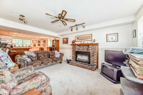 108 Jensen Place Ne, Airdrie, AB - Indoor Photo Showing Living Room With Fireplace