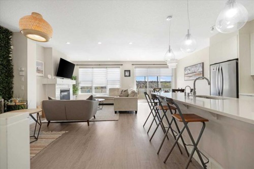 89 Sage Bluff Rise Nw, Calgary, AB - Indoor With Fireplace