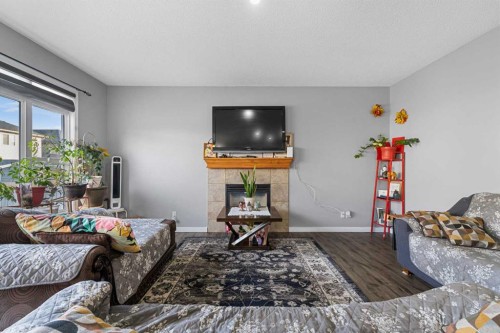 17 Saddlecrest Crescent Ne, Calgary, AB - Indoor Photo Showing Living Room With Fireplace