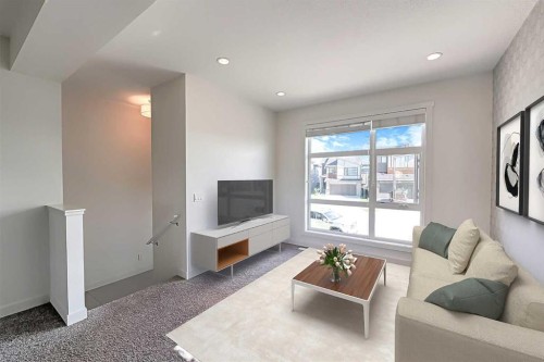 10 Walden Lane Se, Calgary, AB - Indoor Photo Showing Living Room