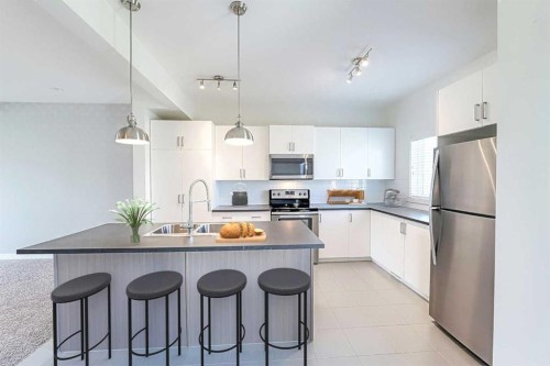 10 Walden Lane Se, Calgary, AB - Indoor Photo Showing Kitchen With Double Sink With Upgraded Kitchen